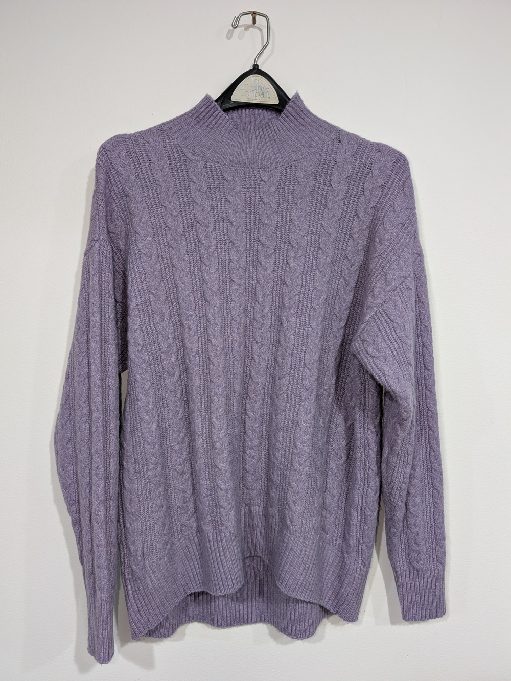 Time and Tru Lavender Cable Turtleneck Pullover Knit Stretch Sweater Women's MD